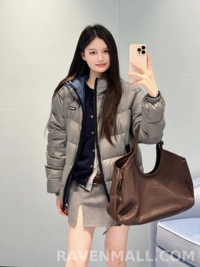 미우미우 미우미우 후드 숏 패딩 상세 이미지