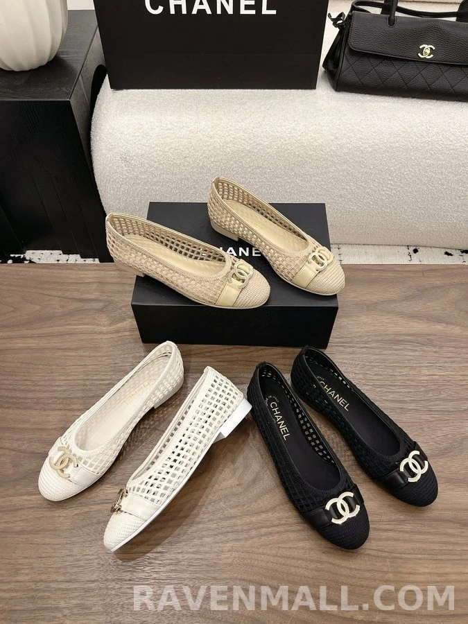 샤넬 샤넬 더블 C 메쉬 발레리나 플랫 슈즈 상세 이미지