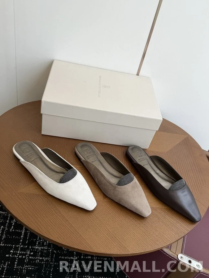 브루넬로 쿠치넬리 브루넬로 쿠치넬리 포인티드토 플랫 뮬 상세 이미지
