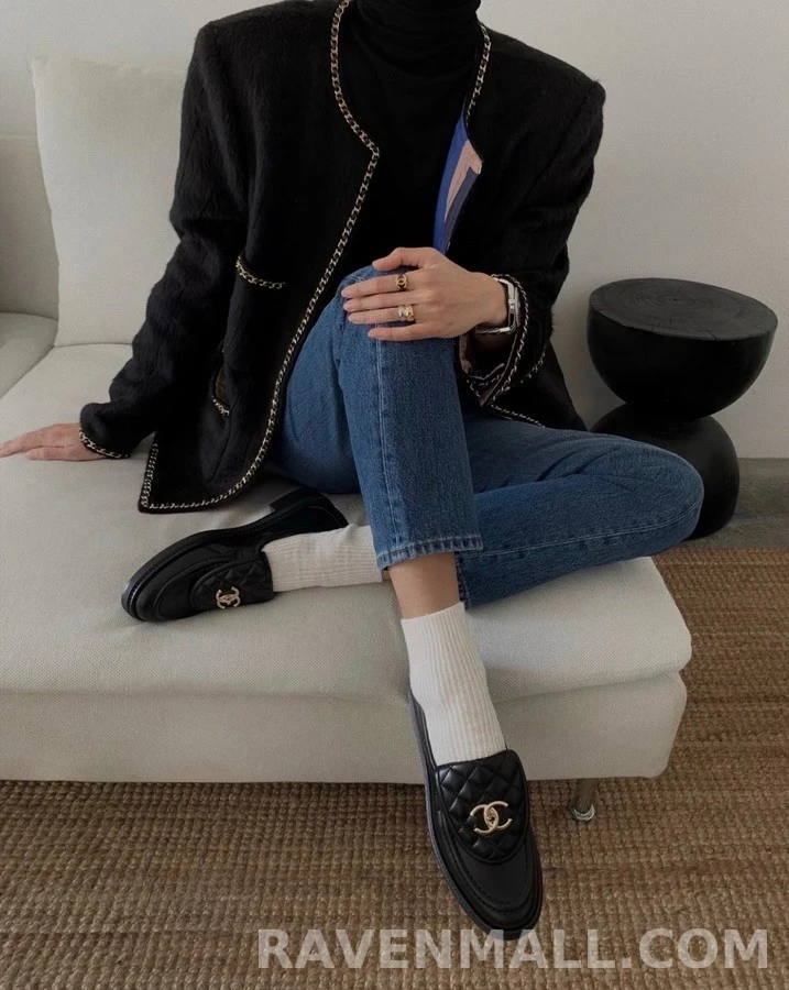 샤넬 샤넬 퀼팅 플랩 로퍼 상세 이미지