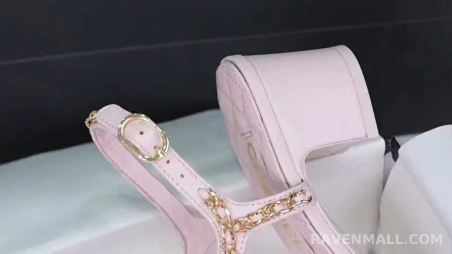 샤넬 샤넬 체인 블록힐 샌들 상세 이미지
