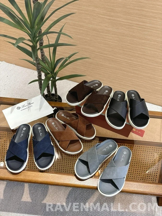 로로피아나 로로피아나 크로스 스트랩 뮬 슬리퍼 상세 이미지