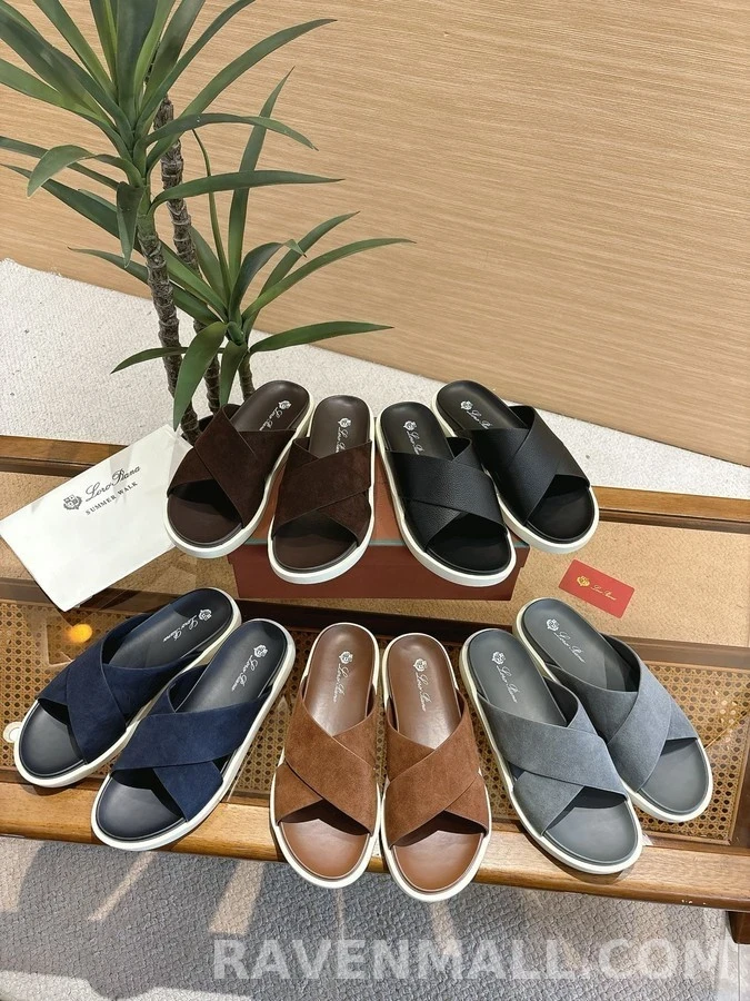 로로피아나 로로피아나 크로스 스트랩 뮬 슬리퍼 상세 이미지