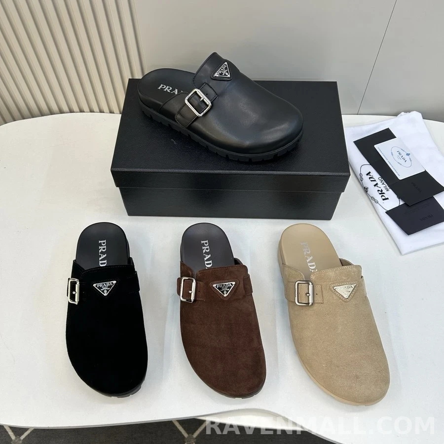 프라다 프라다 버클 가죽 뮬 상세 이미지
