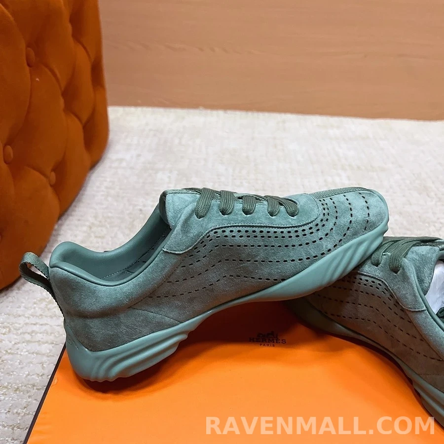 에르메스 에르메스 웨이브 퍼포레이티드 스웨이드 스니커즈 상세 이미지