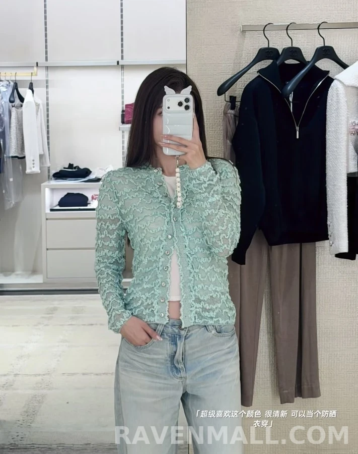 샤넬 샤넬 물결 오픈워크 니트 가디건 상세 이미지