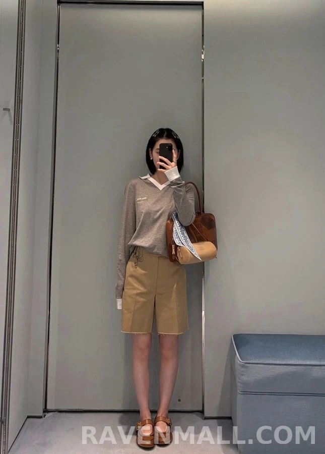 폴로 랄프 로렌 폴로 랄프 로렌 회색 배색 폴로넥 긴팔 티셔츠 상세 이미지