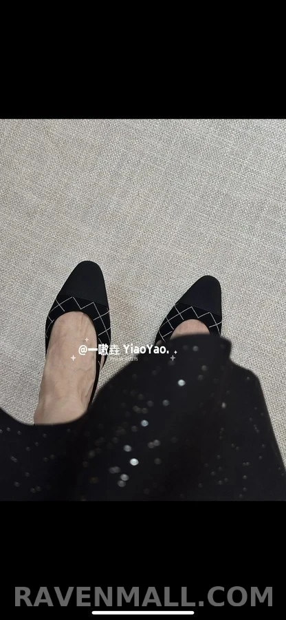 샤넬 샤넬 수술 장식 퀼팅 슬링백 플랫 상세 이미지