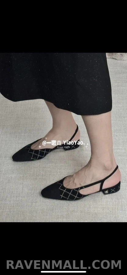 샤넬 샤넬 수술 장식 퀼팅 슬링백 플랫 상세 이미지