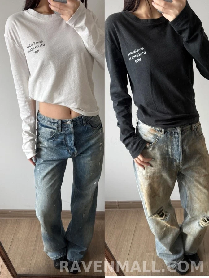 아크네 스튜디오 아크네 스튜디오 Acne Studios 레터링 긴팔 티셔츠 상세 이미지