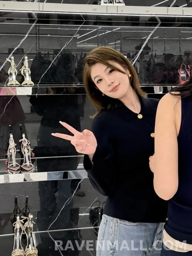 생로랑 세인트로랑 카라 버튼 가디건 상세 이미지