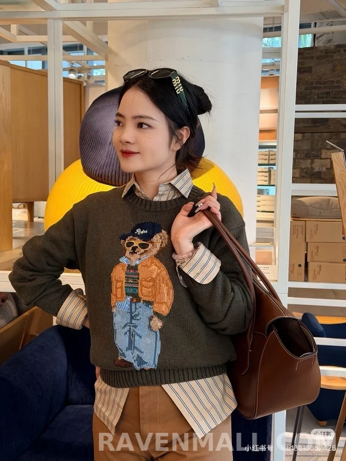 폴로 랄프 로렌 폴로 랄프 로렌 폴로 베어 자수 니트 상세 이미지