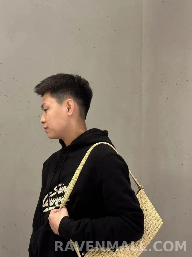 생로랑 세인트로랑 로고 플록 프린트 후드티 상세 이미지