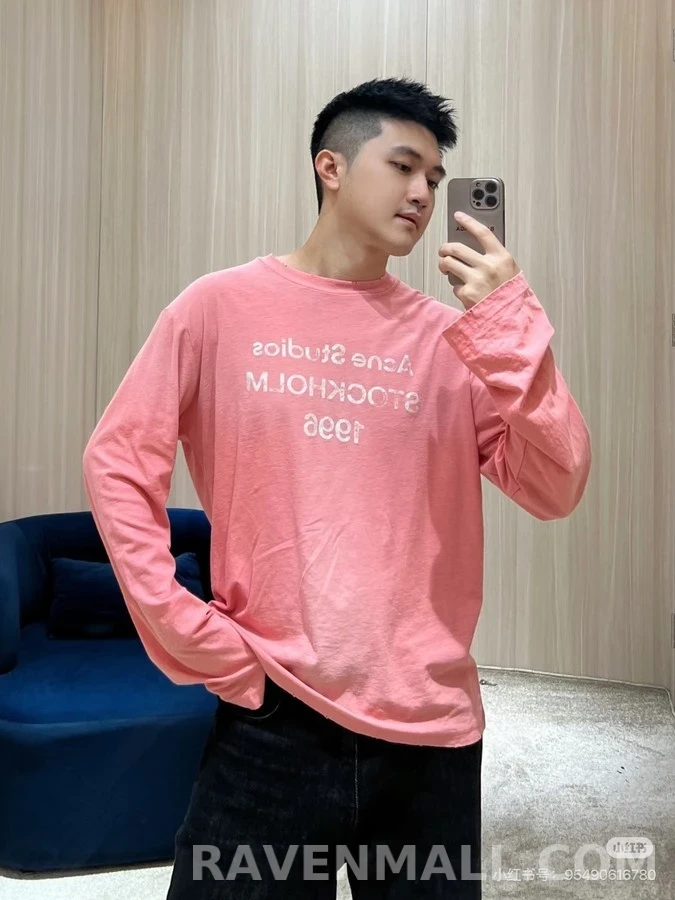 아크네 스튜디오 아크네 스튜디오 로고 레터링 긴팔 티셔츠 상세 이미지
