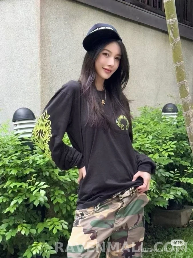 크롬하츠 크롬하츠 말발굽 소매 프린트 긴팔 티셔츠 상세 이미지