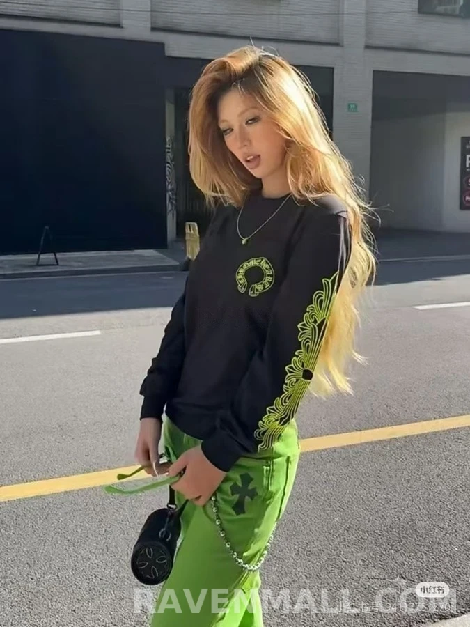 크롬하츠 크롬하츠 말발굽 소매 프린트 긴팔 티셔츠 상세 이미지