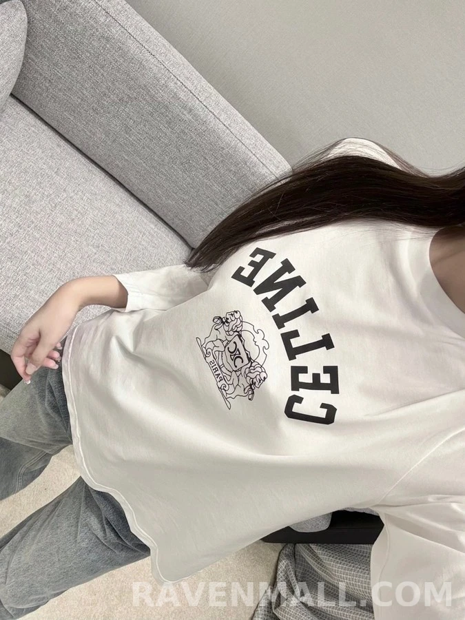 셀린느 셀린느 사자 문양 크롭 긴팔 티셔츠 상세 이미지