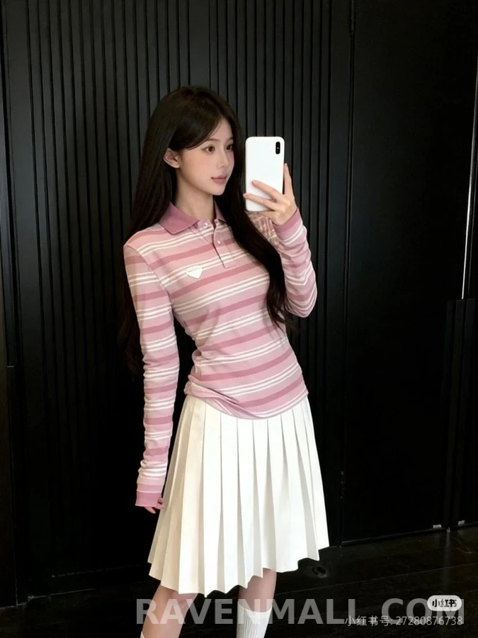 프라다 프라다 스트라이프 폴로셔츠 상세 이미지