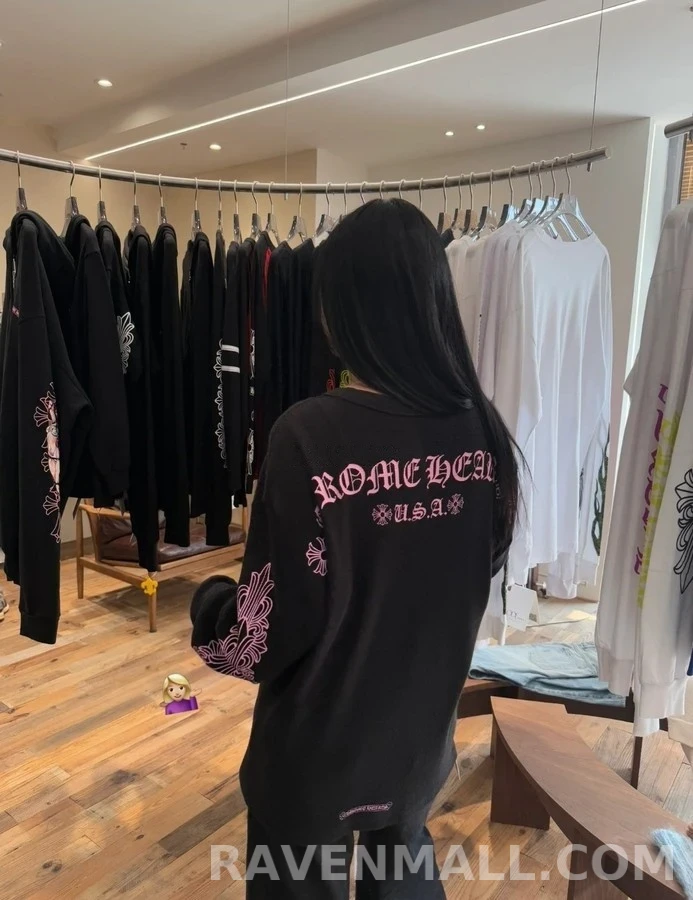 크롬하츠 크롬하츠 프린트 와플 긴팔 티셔츠 상세 이미지