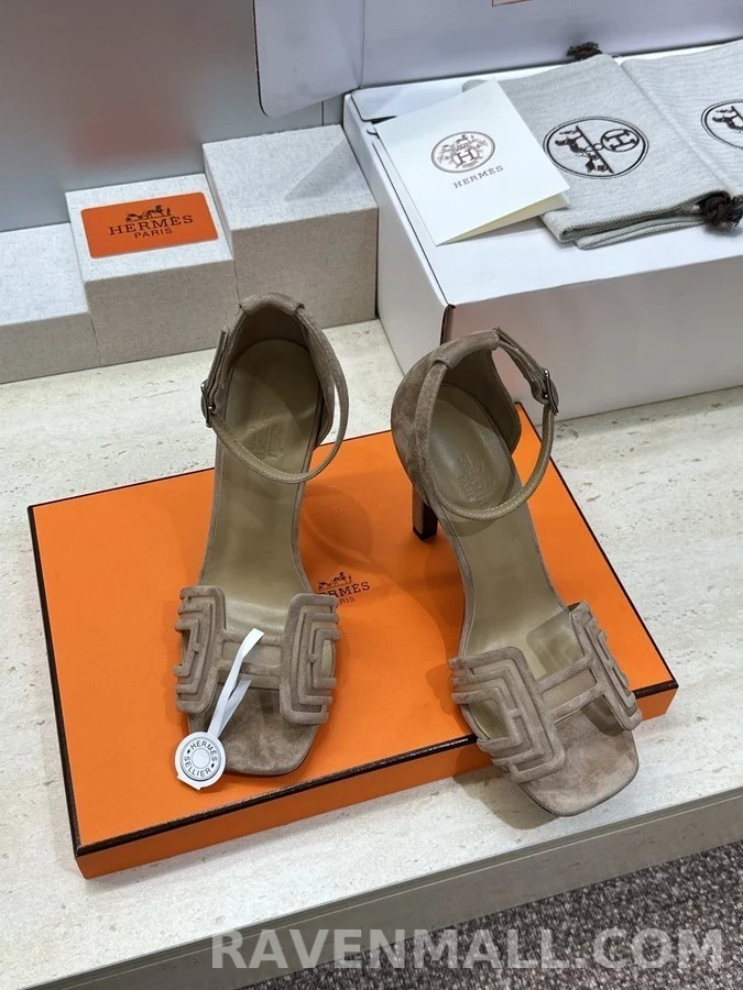 에르메스 에르메스 기하학 커팅 하이힐 샌들 상세 이미지