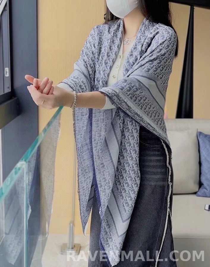 디올 디올 오블리크 패턴 숄 상세 이미지