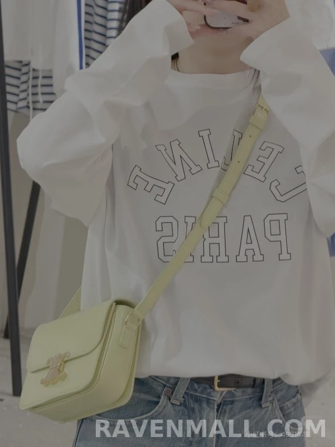 셀린느 셀린느 공심 레터링 긴팔 티셔츠 상세 이미지