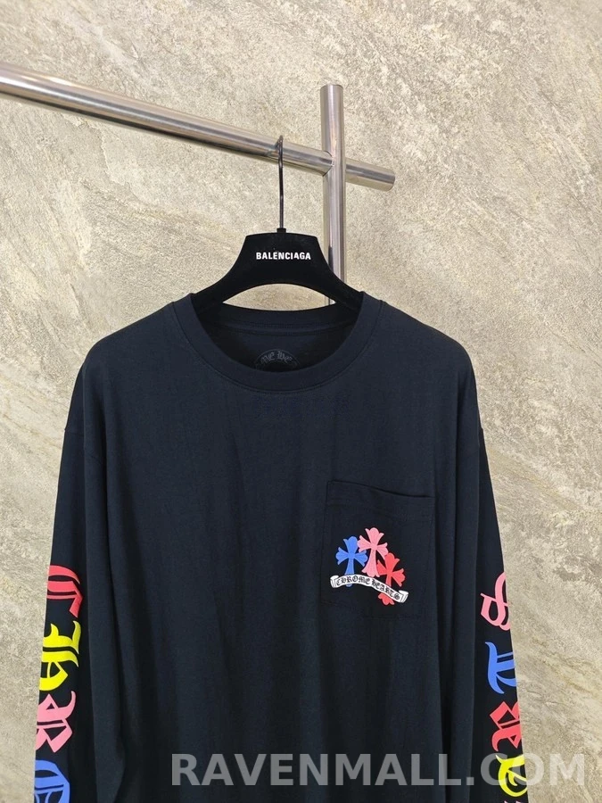 크롬하츠 크롬하츠 컬러 십자가 긴팔 티셔츠 상세 이미지