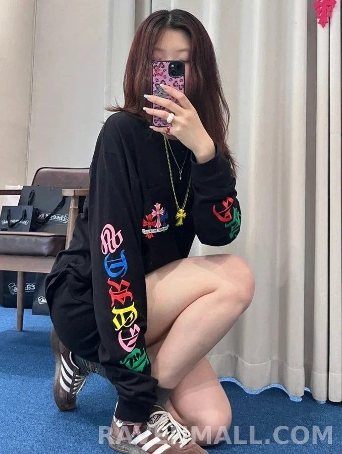 크롬하츠 크롬하츠 컬러 십자가 긴팔 티셔츠 상세 이미지
