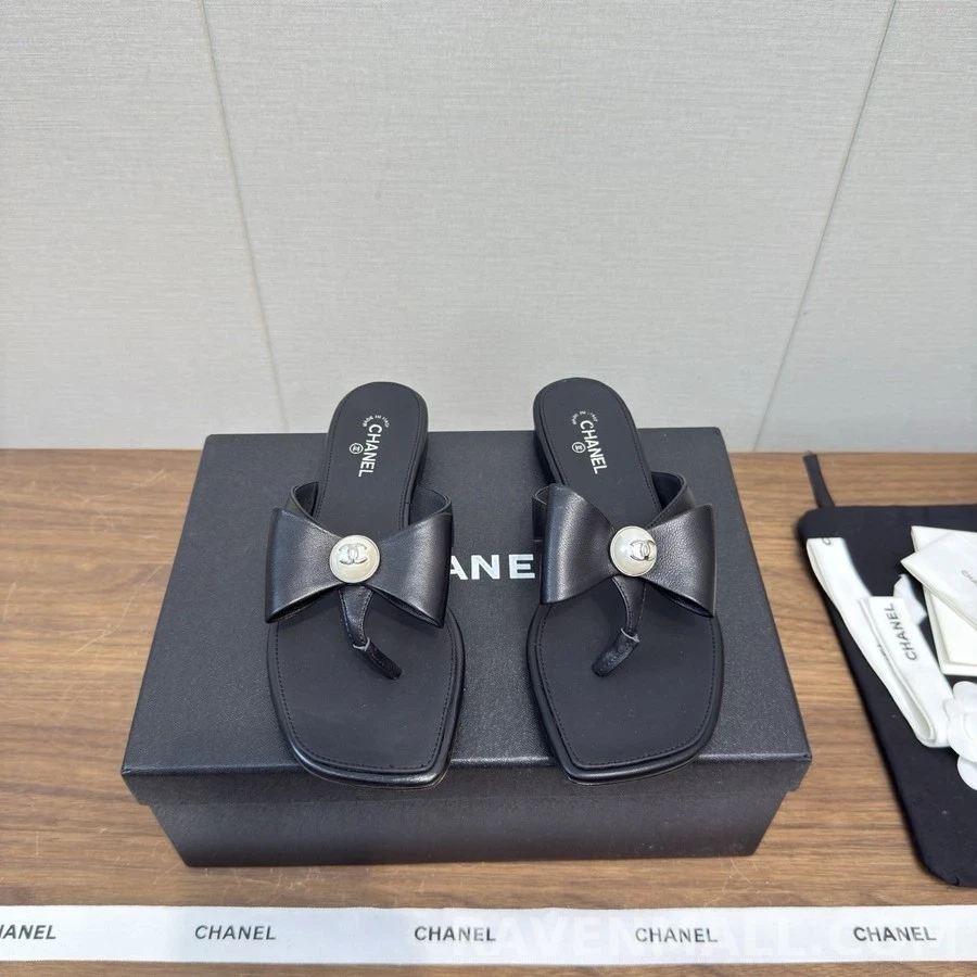 샤넬 샤넬 진주 로고 리본 샌들 상세 이미지
