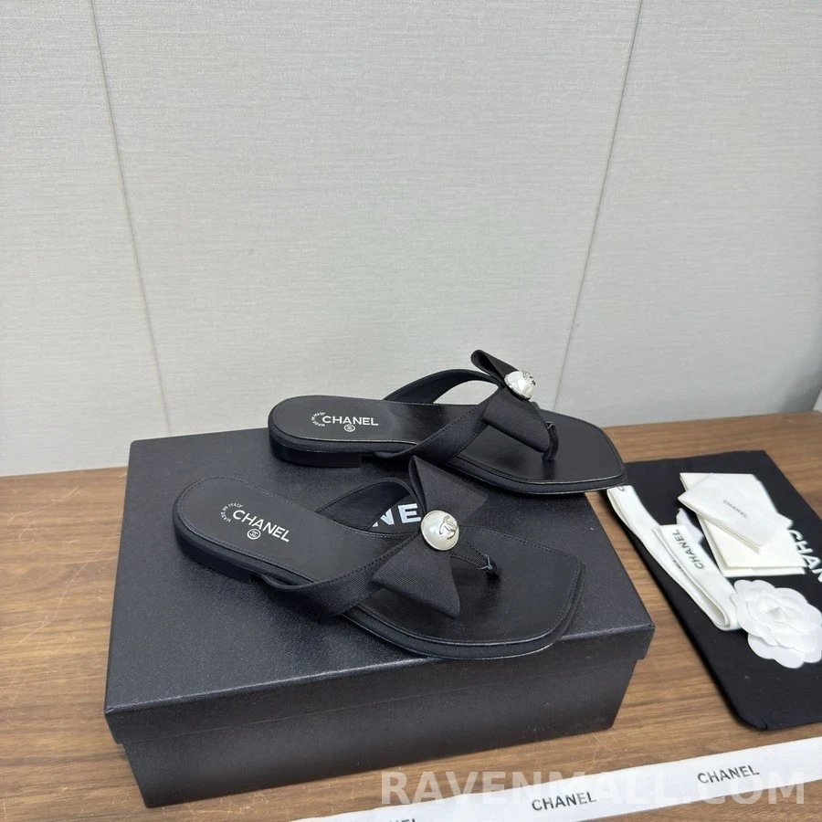 샤넬 샤넬 진주 로고 리본 샌들 상세 이미지