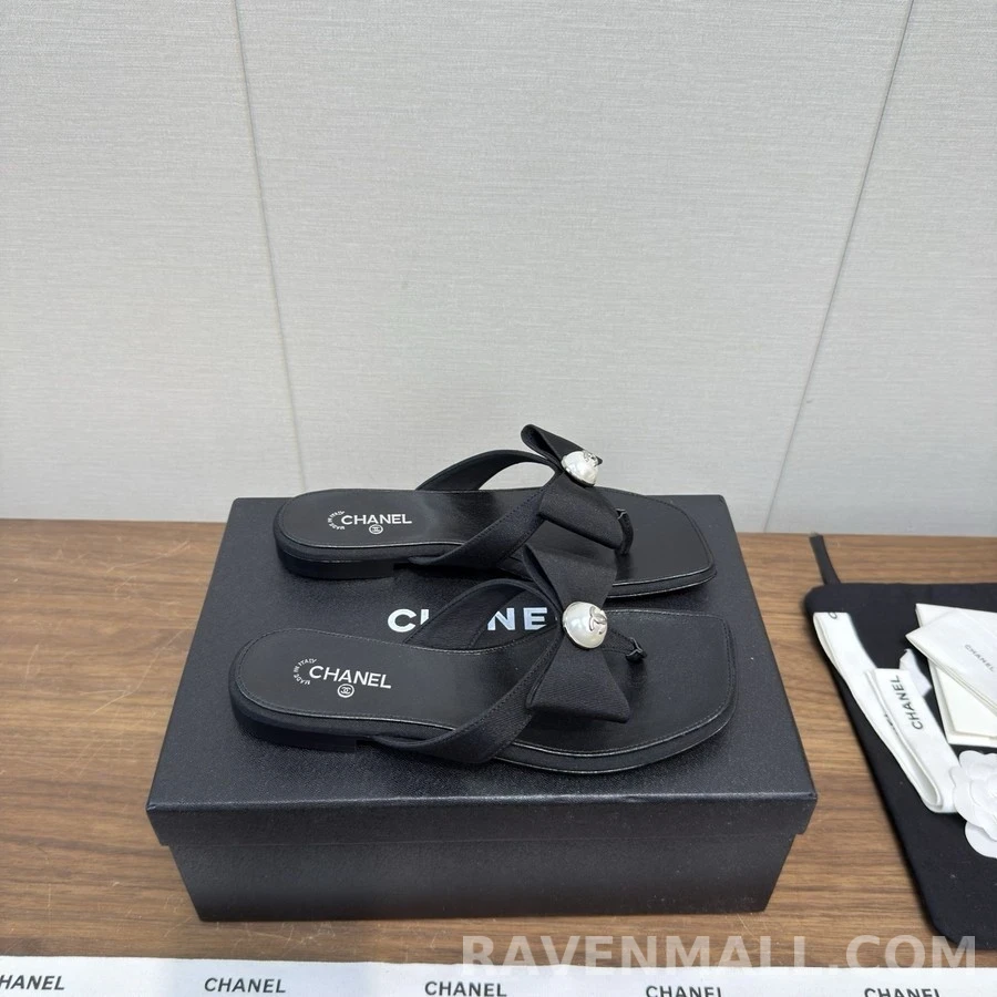 샤넬 샤넬 진주 로고 리본 샌들 상세 이미지