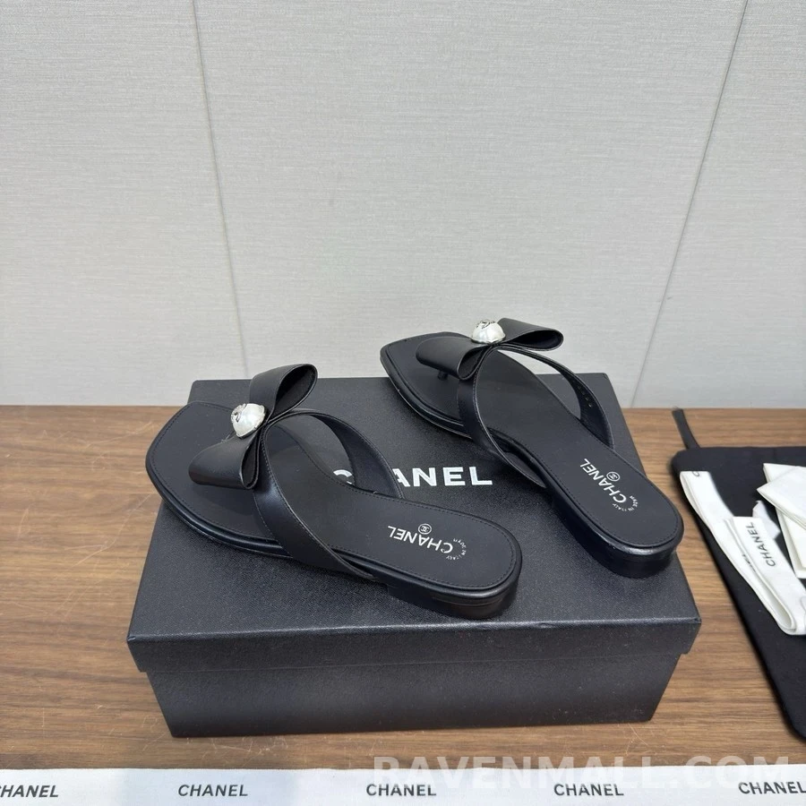 샤넬 샤넬 진주 로고 리본 샌들 상세 이미지