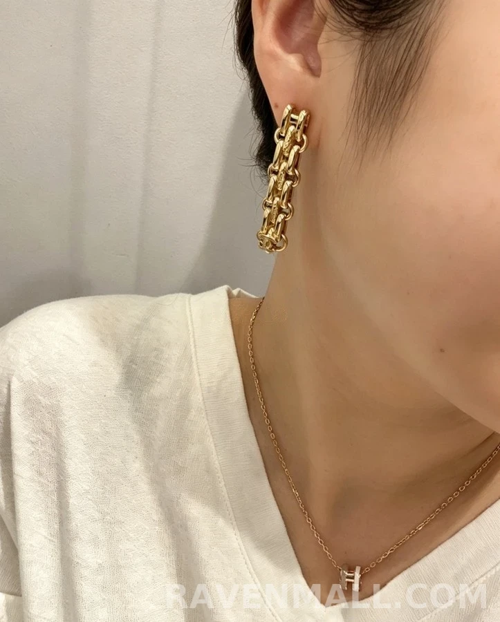 샤넬 샤넬 더블 C 로고 체인 드롭 귀걸이 상세 이미지
