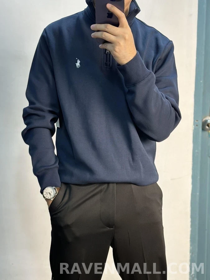 폴로 랄프 로렌 폴로 랄프 로렌 스탠드넥 하프집업 니트 상세 이미지
