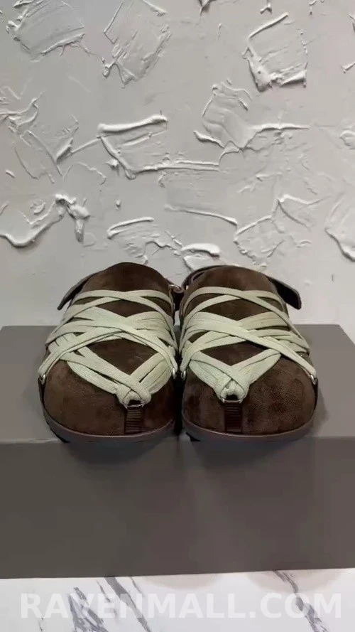 릭 오웬스 릭오웬스 크로스 레이스 스웨이드 뮬 상세 이미지