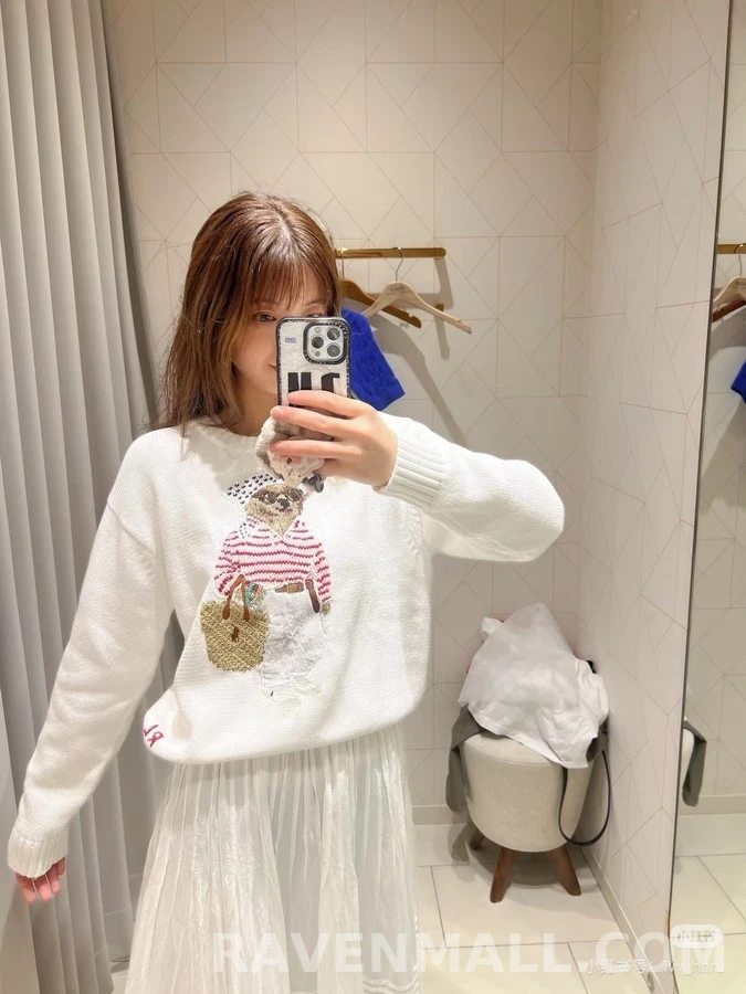 폴로 랄프 로렌 폴로 랄프레론 반다나 곰 자수 니트 상세 이미지