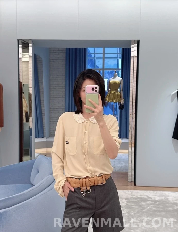 미우미우 미우미우 피터팬 카라 셔츠 상세 이미지