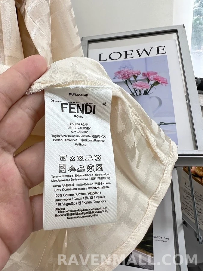 펜디 펜디 로고 자카드 사틴 셔츠 상세 이미지