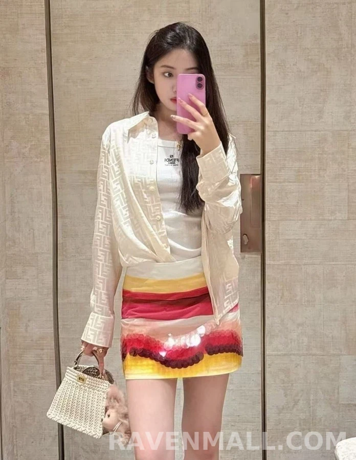 펜디 펜디 로고 자카드 사틴 셔츠 상세 이미지
