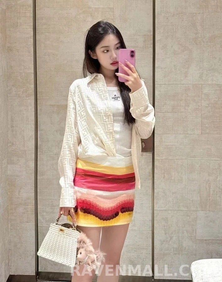 펜디 펜디 로고 자카드 사틴 셔츠 상세 이미지