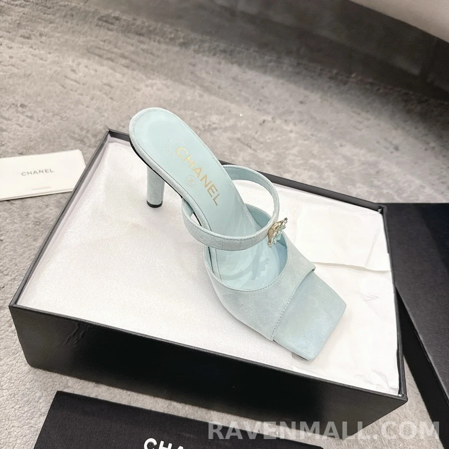 샤넬 샤넬 까멜리아 장식 뮬 샌들 상세 이미지