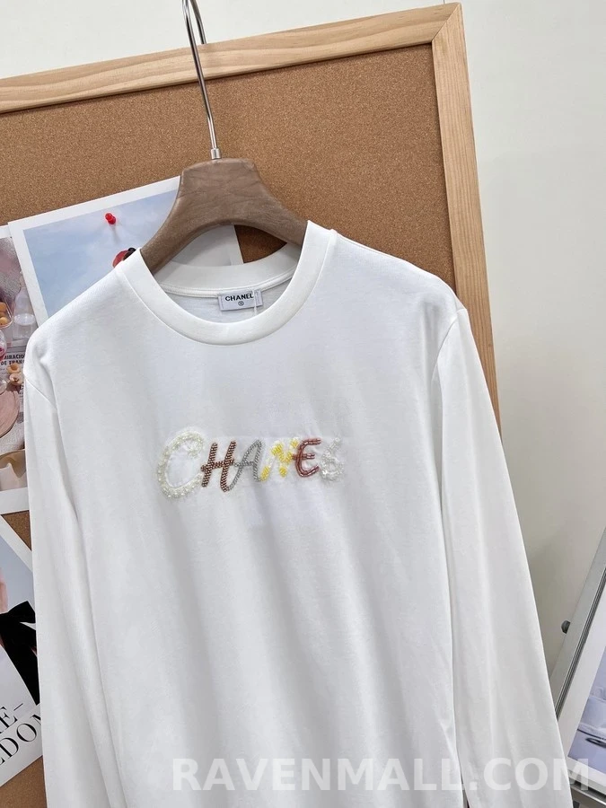샤넬 샤넬 컬러 진주 자수 긴팔 티셔츠 상세 이미지