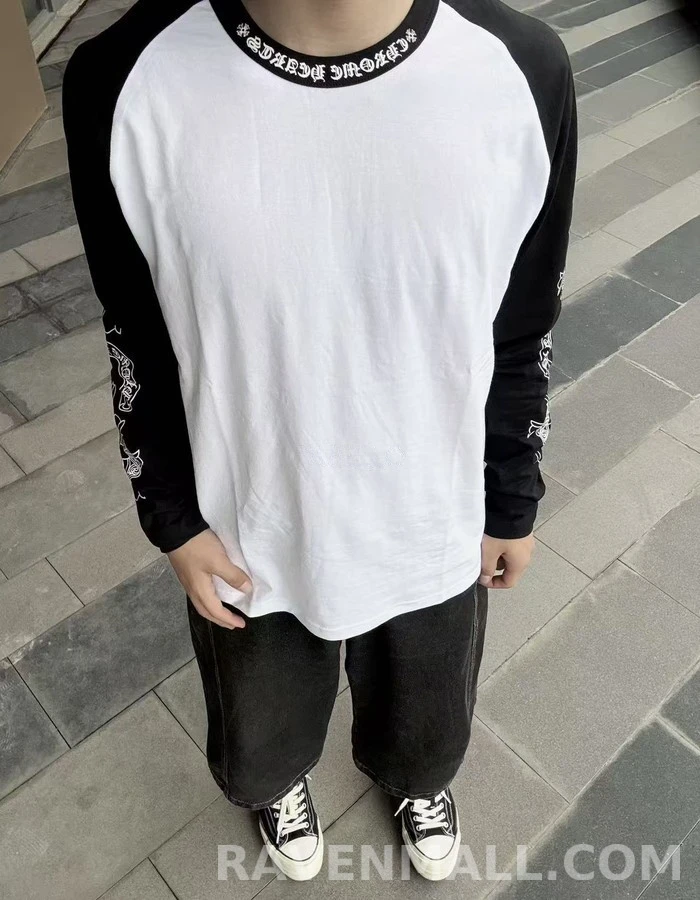 크롬하츠 크롬하츠 크로스 패턴 래글런 긴팔 티셔츠 상세 이미지