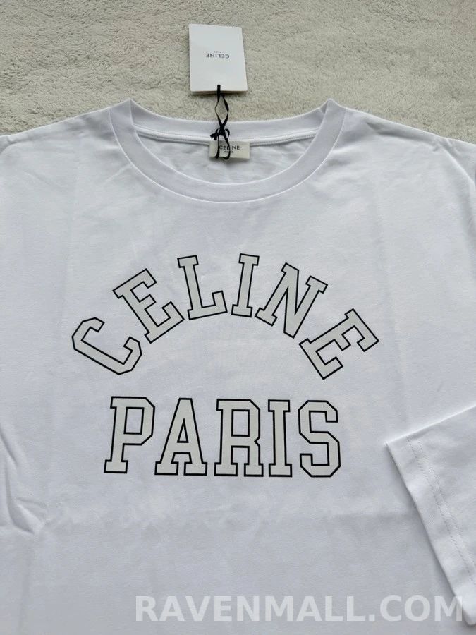 셀린느 셀린느 아치 레터링 긴팔 티셔츠 상세 이미지