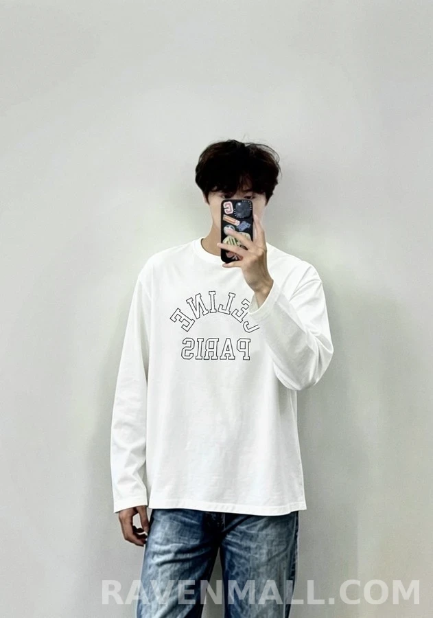 셀린느 셀린느 아치 레터링 긴팔 티셔츠 상세 이미지