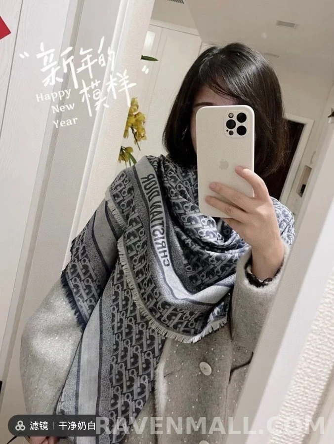 디올 디올 오블리크 레터링 자카드 머플러 상세 이미지