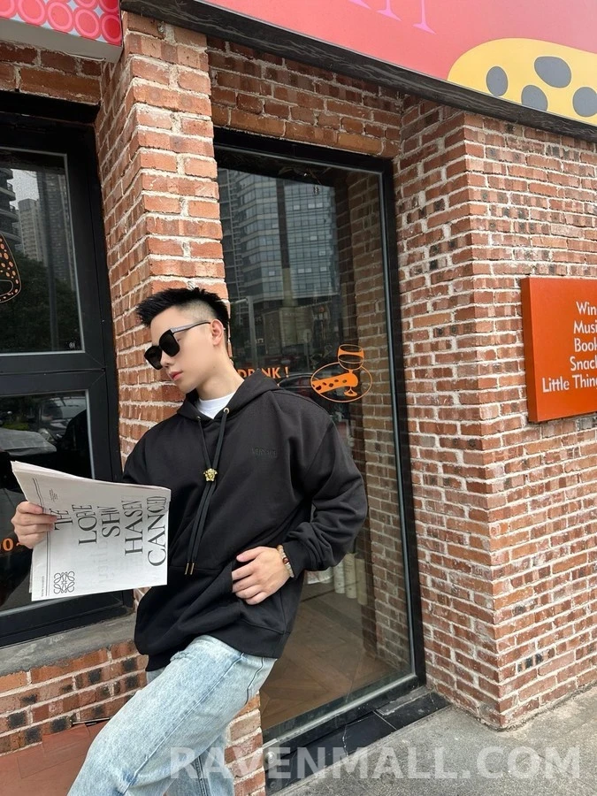 베르사체 베르사체 메두사 자수 로고 후드 맨투맨 상세 이미지