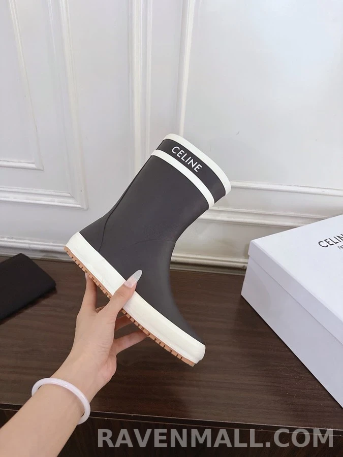 셀린느 셀린느 스트라이프 레터링 미들 레인부츠 상세 이미지