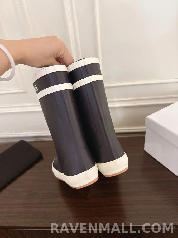 셀린느 셀린느 스트라이프 레터링 미들 레인부츠 상세 이미지