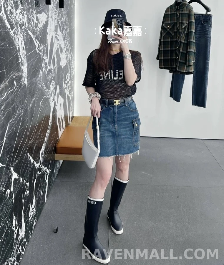 셀린느 셀린느 레터링 로고 레인부츠 상세 이미지